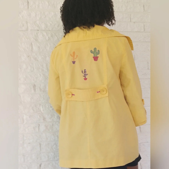 Larry Levine yellow babydoll jacket with pink lining size p/s - Picture 4 of 13